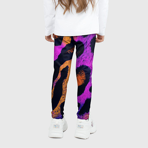 Детские легинсы Неоновый леопардовый узор / 3D-принт – фото 4