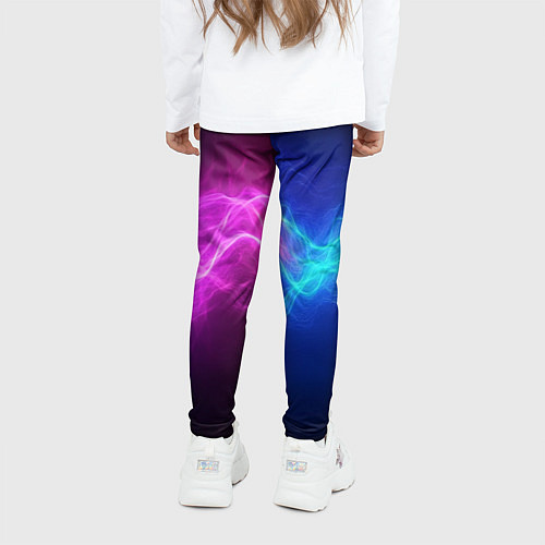 Детские легинсы Звуковая волна неоновый узор / 3D-принт – фото 4