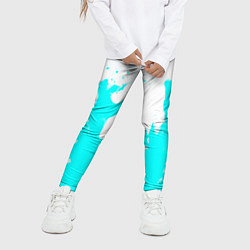 Леггинсы для девочки Голубой огонь текстура, цвет: 3D-принт — фото 2