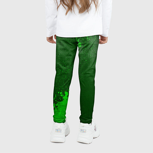 Детские легинсы Skoda - green gradient вертикально / 3D-принт – фото 4