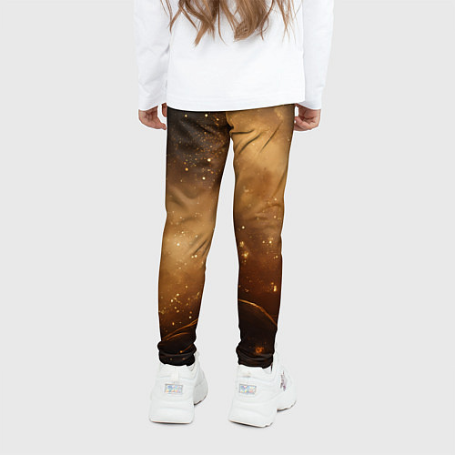 Детские легинсы Песочный фон со звездами / 3D-принт – фото 4