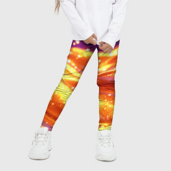 Леггинсы для девочки Золотая волнистая текстура, цвет: 3D-принт — фото 2