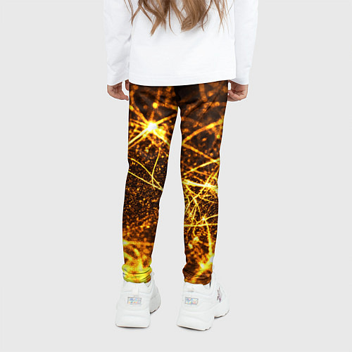 Детские легинсы Текстура золотые нити / 3D-принт – фото 4