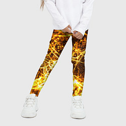 Леггинсы для девочки Текстура золотые нити, цвет: 3D-принт — фото 2