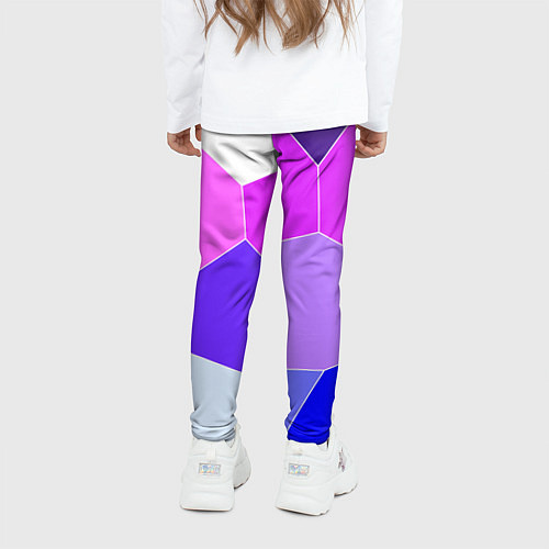 Детские легинсы Сине-розовый крупные фрагменты / 3D-принт – фото 4