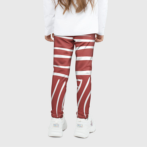 Детские легинсы Полоски красной зебры / 3D-принт – фото 4