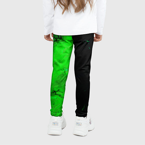 Детские легинсы Color green black / 3D-принт – фото 4