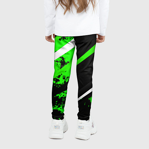 Детские легинсы Color black and green / 3D-принт – фото 4