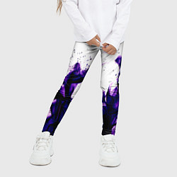 Леггинсы для девочки Фиолетовый огонь текстура, цвет: 3D-принт — фото 2