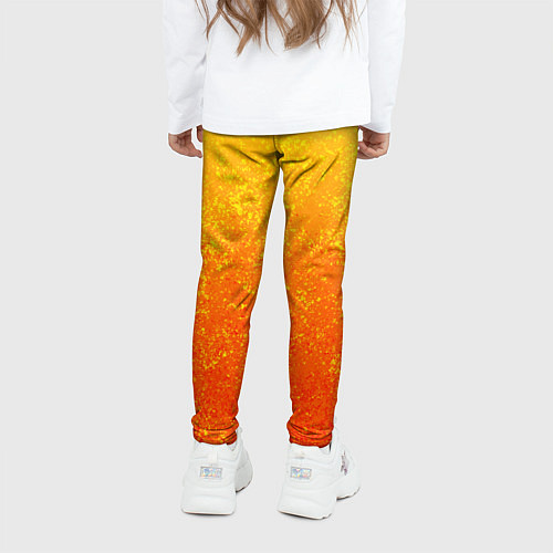 Детские легинсы Огненный жёлто-оранжевый текстурированый градиент / 3D-принт – фото 4