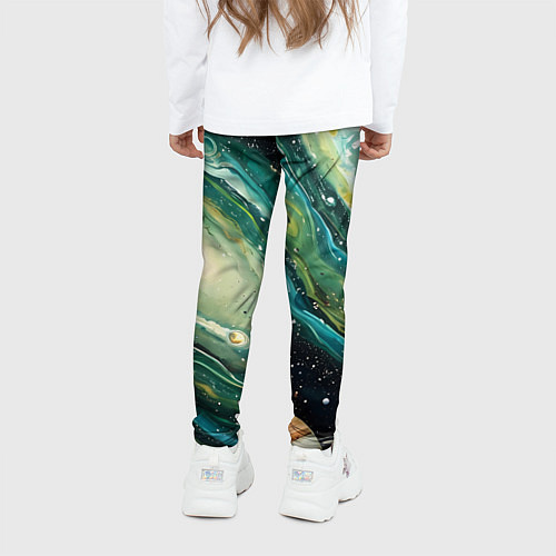 Детские легинсы Зеленая вселенная / 3D-принт – фото 4