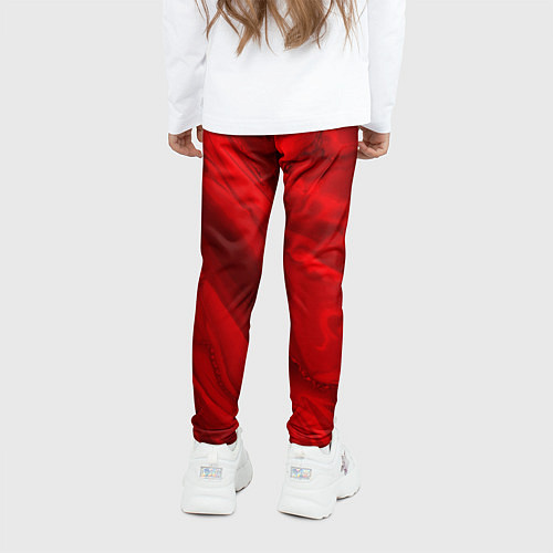 Детские легинсы Красный камень абстракция / 3D-принт – фото 4