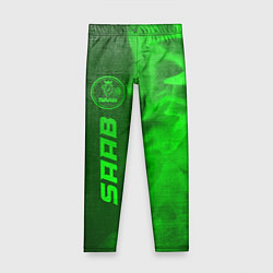 Леггинсы для девочки Saab - green gradient по-вертикали, цвет: 3D-принт