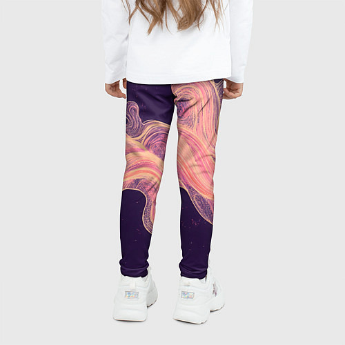 Детские легинсы Бежевые волны текстура / 3D-принт – фото 4