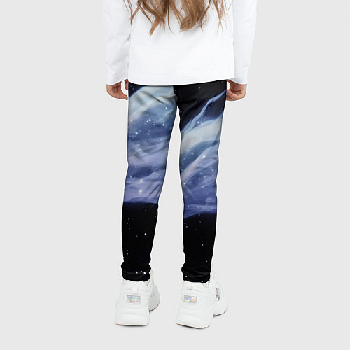 Детские легинсы Синяя волна в космосе - текстура / 3D-принт – фото 4