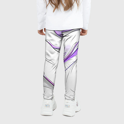 Детские легинсы Черные и фиолетовые линии на белом / 3D-принт – фото 4