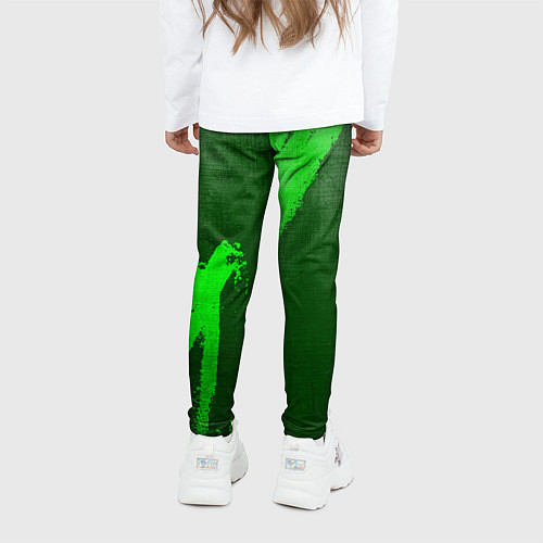 Детские легинсы Lexus - green gradient вертикально / 3D-принт – фото 4