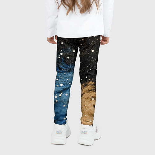 Детские легинсы Черно-синий фон текстура / 3D-принт – фото 4