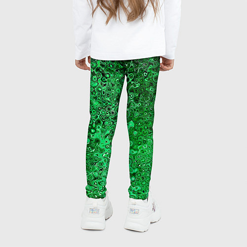 Детские легинсы Зелёный малахит абстрактная текстура / 3D-принт – фото 4