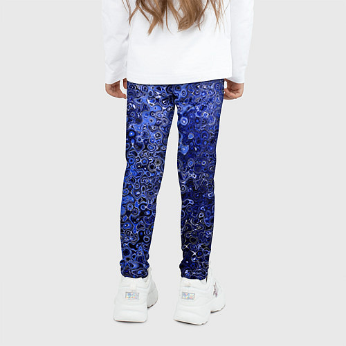 Детские легинсы Синий ультрамарин абстрактная текстура / 3D-принт – фото 4