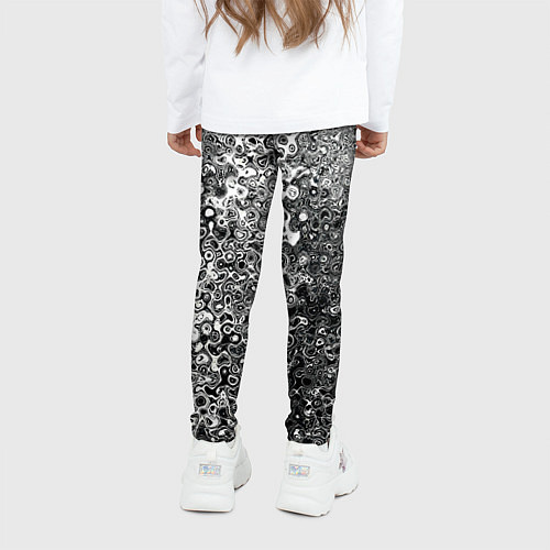 Детские легинсы Чёрно-белый абстрактная текстура / 3D-принт – фото 4