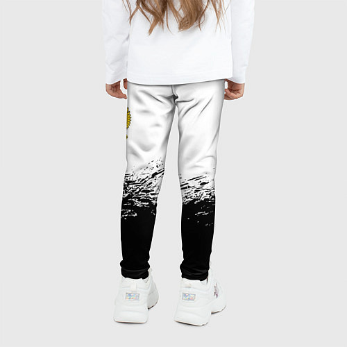 Детские легинсы Россия черно белые краски / 3D-принт – фото 4