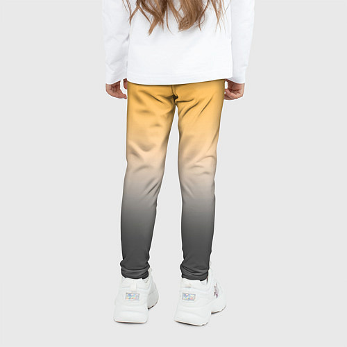 Детские легинсы Бледный жёлто-серый градиент / 3D-принт – фото 4