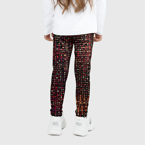 Детские легинсы Тёмный красный абстрактный мелкий паттерн / 3D-принт – фото 4