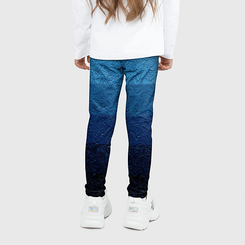 Детские легинсы Сине-голубой градиент полосами с узором / 3D-принт – фото 4