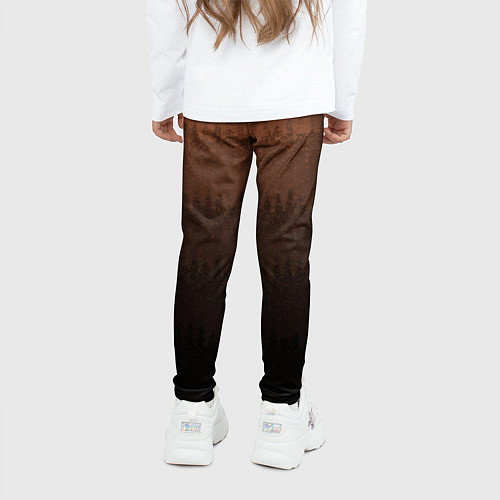 Детские легинсы Чёрно-коричневый полосы от светлого к тёмному / 3D-принт – фото 4