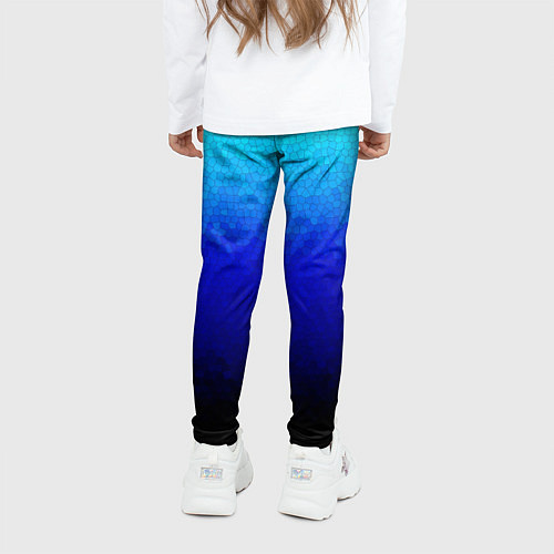 Детские легинсы Градиент мозаика из голубого в чёрный / 3D-принт – фото 4