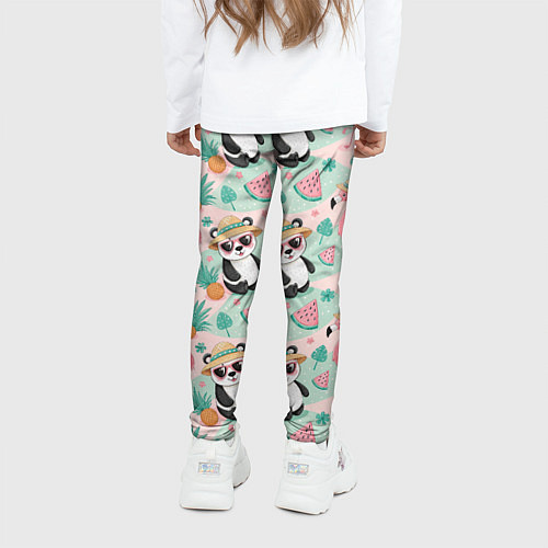 Детские легинсы Панда фламинго лето ананас / 3D-принт – фото 4