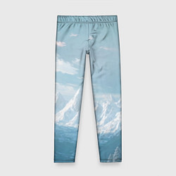 Леггинсы для девочки Снежный горный хребет светло-голубой, цвет: 3D-принт