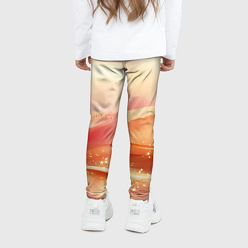 Детские легинсы Оранжевые пески - абстракция / 3D-принт – фото 4