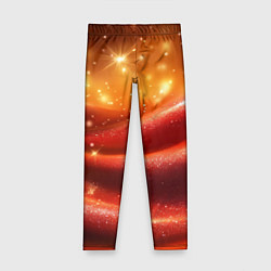 Леггинсы для девочки Красная волнистая текстура с блеском, цвет: 3D-принт