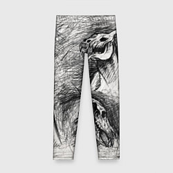 Леггинсы для девочки Черепа лошадей, цвет: 3D-принт