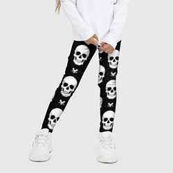 Леггинсы для девочки Черепной фон, цвет: 3D-принт — фото 2