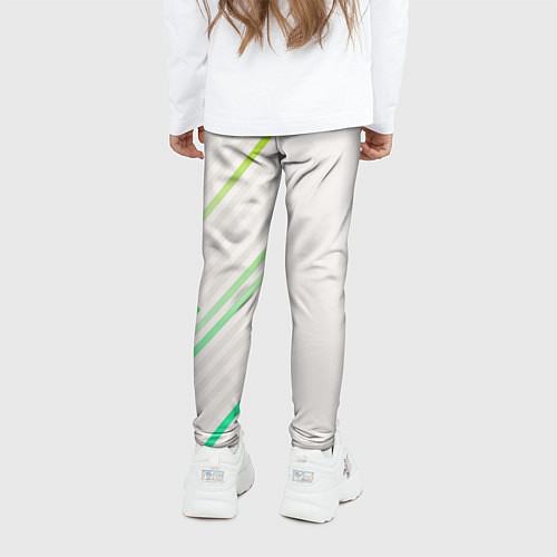 Детские легинсы Color white line green / 3D-принт – фото 4