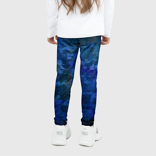 Детские легинсы Абстракция - blue uniform camouflage / 3D-принт – фото 4