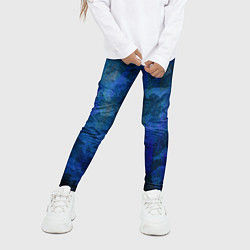 Леггинсы для девочки Абстракция - blue uniform camouflage, цвет: 3D-принт — фото 2