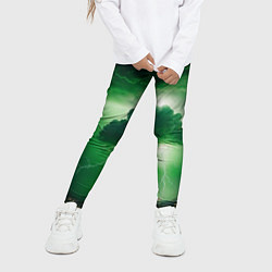 Леггинсы для девочки Зелёный гром, цвет: 3D-принт — фото 2