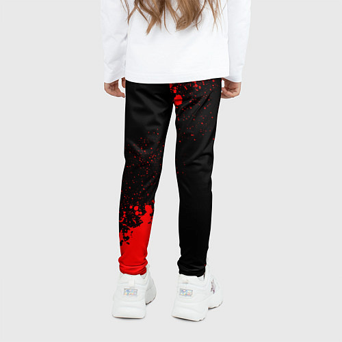 Детские легинсы Borussia - red gradient вертикально / 3D-принт – фото 4