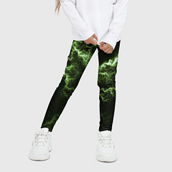 Леггинсы для девочки Lightning green glow, цвет: 3D-принт — фото 2