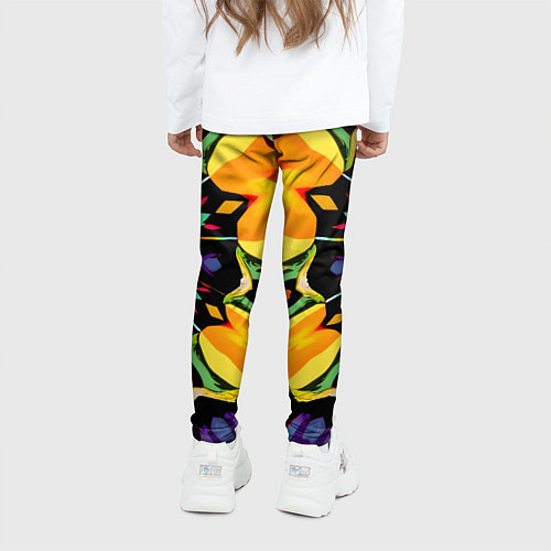 Детские легинсы Салатовый калейдоскоп / 3D-принт – фото 4