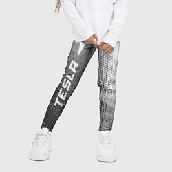 Леггинсы для девочки Tesla - grey gradient по-вертикали, цвет: 3D-принт — фото 2