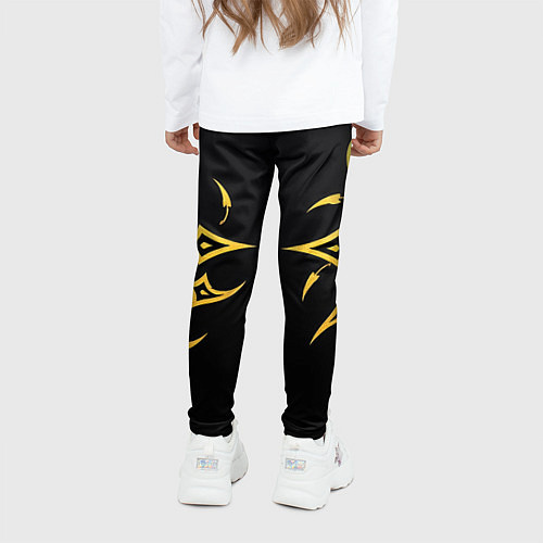 Детские легинсы Этнический паттерн на черном / 3D-принт – фото 4