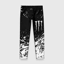 Леггинсы для девочки Monster energy белые краски, цвет: 3D-принт