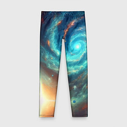 Детские легинсы Неоновая спиралевидная галактика - нейросеть