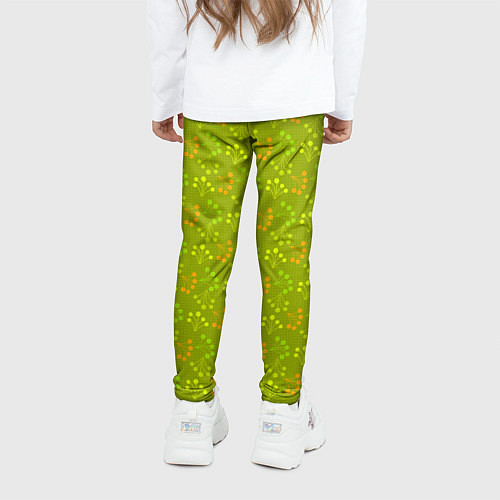 Детские легинсы Зеленая ягодная поляна / 3D-принт – фото 4
