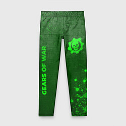 Детские легинсы Gears of War - green gradient вертикально